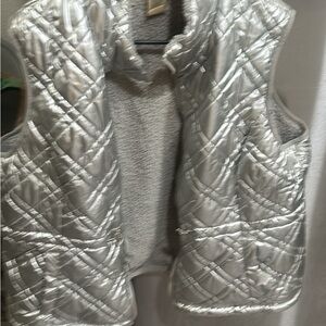 Time and Tru Metallic Quilted Vest